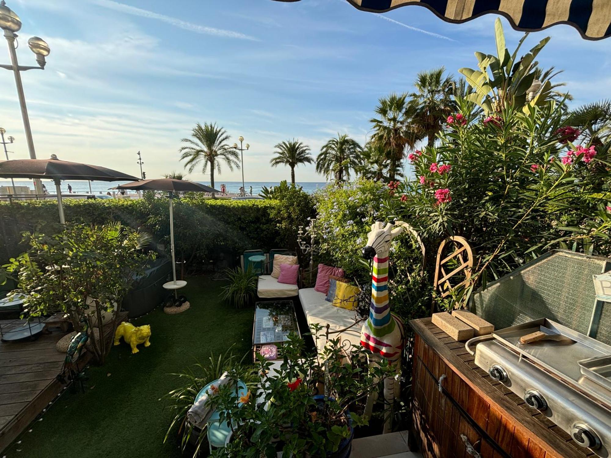 Promenade Des Center Sea And Front Design Flat With Private Garden Appartamento